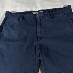 Goodthreads mens dark blue basic flat front 7" inseam chino shorts - size 34